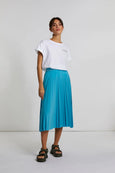 Midi Plissee Skirt || River Blue