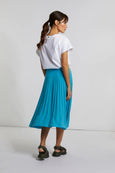 Midi Plissee Skirt || River Blue