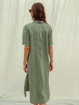 CC233 - Linen Shirt Dress (BASILICO)