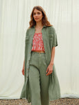 CC233 - Linen Shirt Dress (BASILICO)