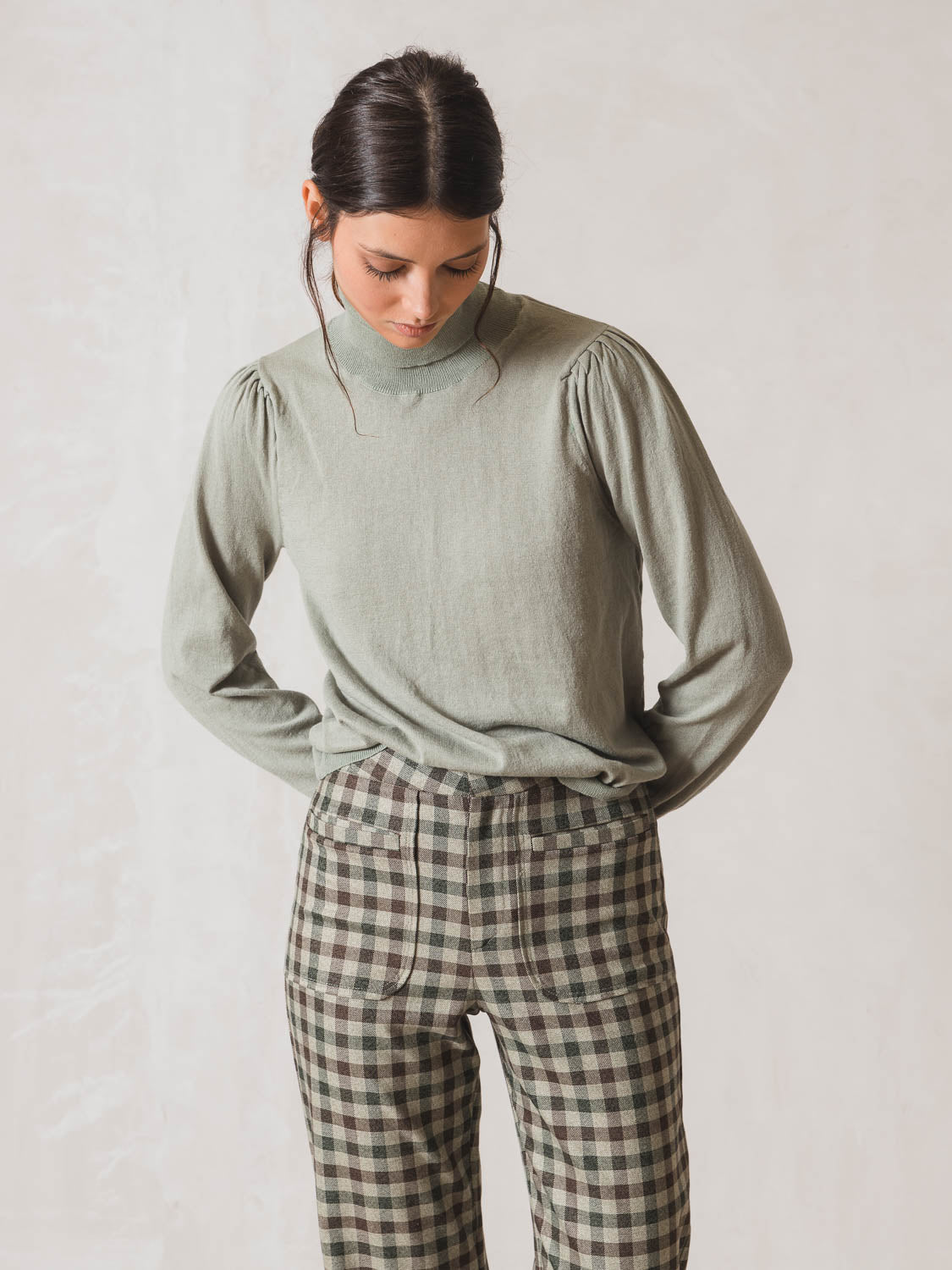 Vichy Check Flared Pant || DD451