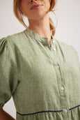 Marcela Dress || Olive Houndstooth