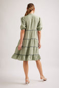 Marcela Dress || Olive Houndstooth