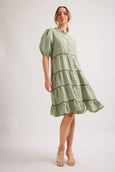 Marcela Dress || Olive Houndstooth