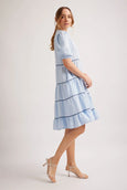 Marcela Dress || Blue Houndstooth