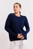 FIFI CREW SWEATER || Navy