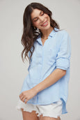 Blue Oasis || Split Back Button Down