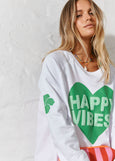 Happy Vibes Sweat || White