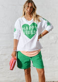 Happy Vibes Sweat || White