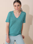 RS410 Linen Knit Jumper || Verde