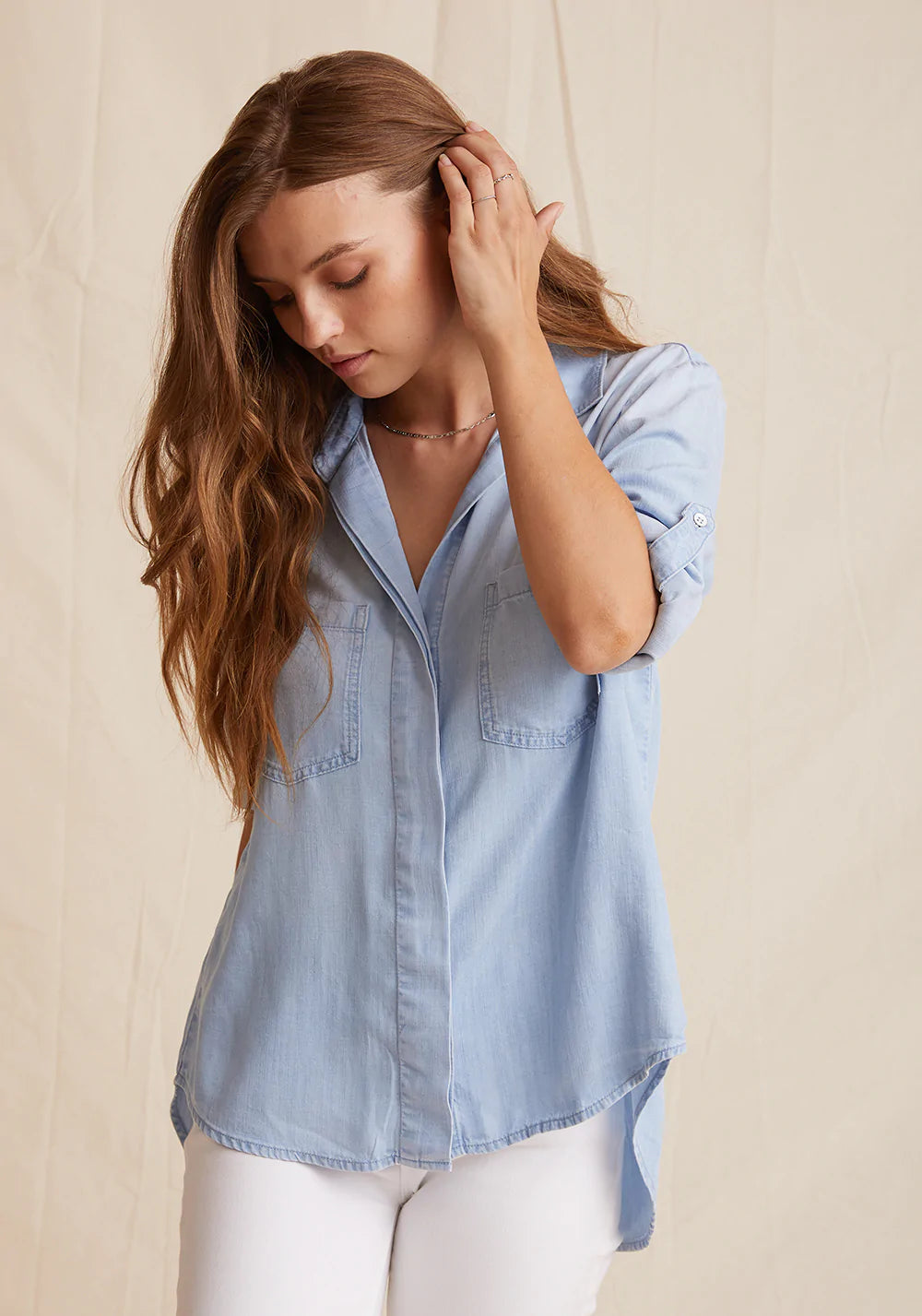 Sunbleach || Split Back Button Down