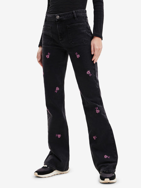 Floral Embroidered Jeans