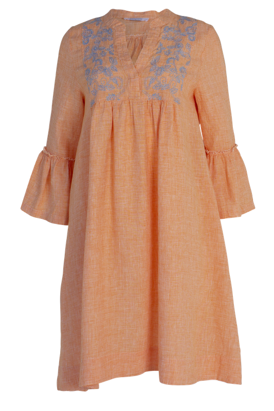 Rover Dress || Orange Houndstooth