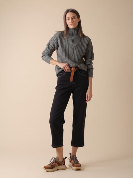 Recycled Turtleneck Sweater ||  Khaki