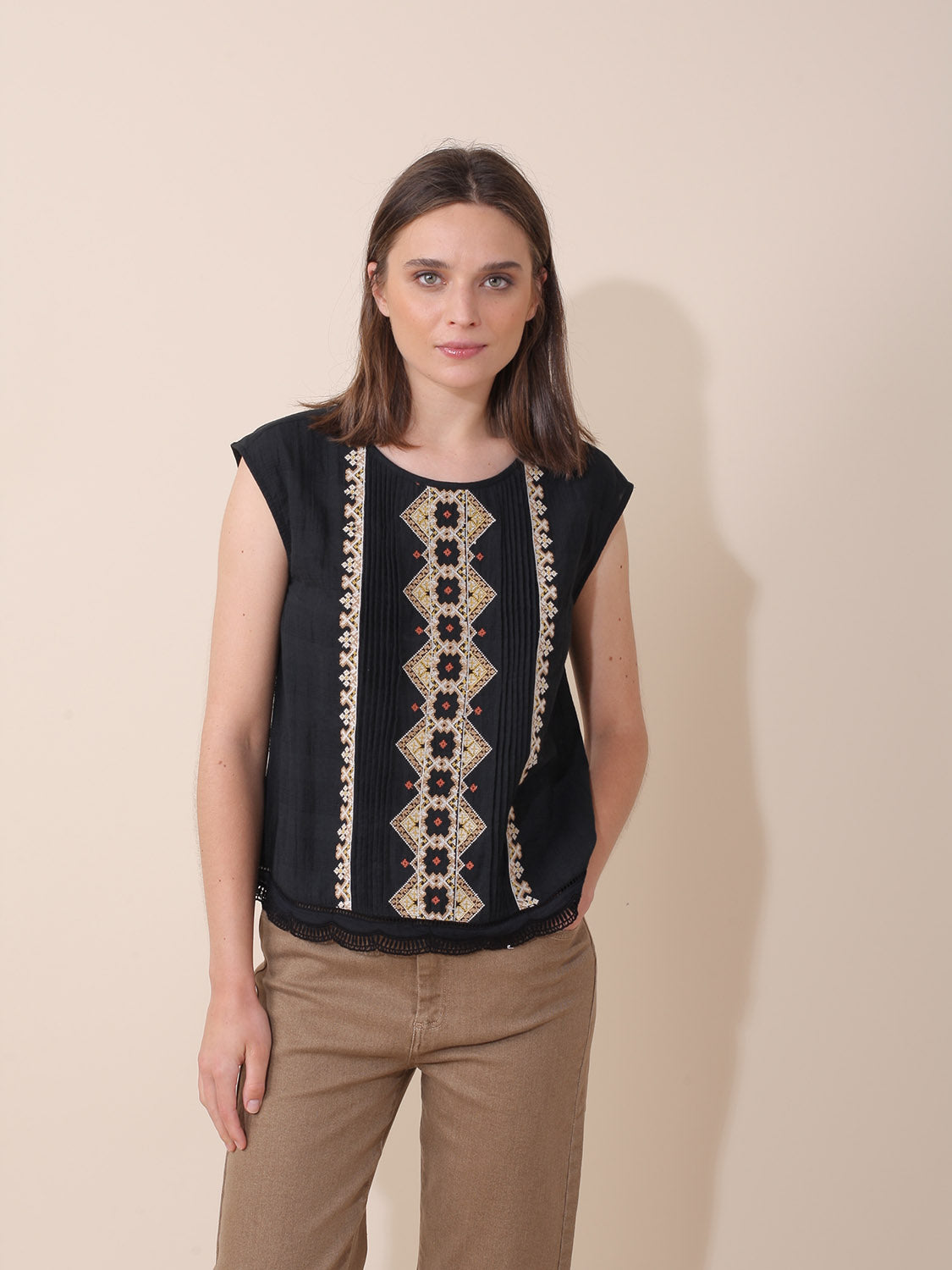 SK530 Santana Embroidered Top